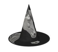 HJTRW Women's Witch Hat Oversized Witches Hats 3D View Horse Halloween Wizard Hat Party Cosplay Costume Accessory, Black, 1
