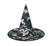 HJTRW Women's Witch Hat Oversized Witches Hats Abstract Camouflage Halloween Wizard Hat Party Cosplay Costume Accessory, Black, 1
