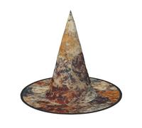 HJTRW Women's Witch Hat Oversized Witches Hats Abstract Granite Halloween Wizard Hat Party Cosplay Costume Accessory