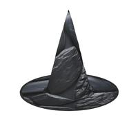 HJTRW Women's Witch Hat Oversized Witches Hats Black Stone Halloween Wizard Hat Party Cosplay Costume Accessory, Black, 3 PCS