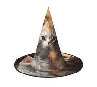 HJTRW Women's Witch Hat Oversized Witches Hats cat kiss Halloween Wizard Hat Party Cosplay Costume Accessory