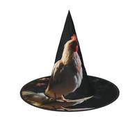 HJTRW Women's Witch Hat Oversized Witches Hats Chicken on a branch Halloween Wizard Hat Party Cosplay Costume Accessory