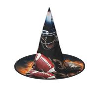 HJTRW Women's Witch Hat Oversized Witches Hats Cool American Football Halloween Wizard Hat Party Cosplay Costume Accessory, Black, 3 PCS