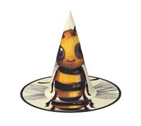 HJTRW Women's Witch Hat Oversized Witches Hats Cute Bee Halloween Wizard Hat Party Cosplay Costume Accessory