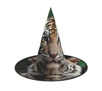 HJTRW Women's Witch Hat Oversized Witches Hats Cute leopard Halloween Wizard Hat Party Cosplay Costume Accessory, Black, 1
