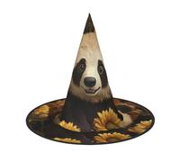 HJTRW Women's Witch Hat Oversized Witches Hats Cute Sunflower Halloween Wizard Hat Party Cosplay Costume Accessory, Black, 1