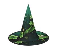 HJTRW Women's Witch Hat Oversized Witches Hats happy st patrick's day Halloween Wizard Hat Party Cosplay Costume Accessory, Black, 3 PCS