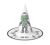 HJTRW Women's Witch Hat Oversized Witches Hats Line robot Halloween Wizard Hat Party Cosplay Costume Accessory, Black, 3 PCS