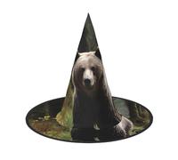 HJTRW Women's Witch Hat Oversized Witches Hats Mother Bear and Her Cubs Halloween Wizard Hat Party Cosplay Costume Accessory