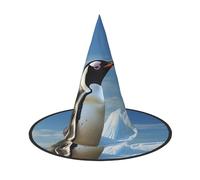 HJTRW Women's Witch Hat Oversized Witches Hats Penguin Print Halloween Wizard Hat Party Cosplay Costume Accessory