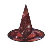 HJTRW Women's Witch Hat Oversized Witches Hats Red Glitter Heart Halloween Wizard Hat Party Cosplay Costume Accessory