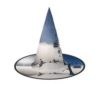 HJTRW Women's Witch Hat Oversized Witches Hats Ski Lift at Sunshine Halloween Wizard Hat Party Cosplay Costume Accessory, Black, 1