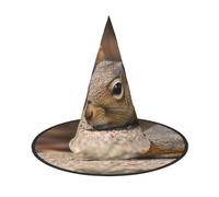HJTRW Women's Witch Hat Oversized Witches Hats Squirrel Just Laying Halloween Wizard Hat Party Cosplay Costume Accessory