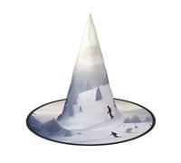 HJTRW Women's Witch Hat Oversized Witches Hats Winter skiing Halloween Wizard Hat Party Cosplay Costume Accessory, Black, 3 PCS