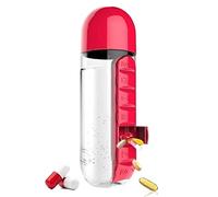 HJUGHPN Cup 600ml Sports Plastic Water Bottle Combine Daily Pill Boxes Organizer Drinking Bottles Leak-Proof Bottle Tumbler Outdoor