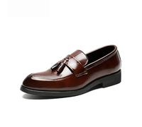 HJUGHPN Formal Shoes For Men Black Loafers Leather Shoes Men Formal Brown Office Shoes for Men Dress Shoes for M E N Tassel Chaussure De Homme(Auburn,10.5 UK)