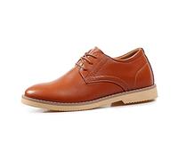 HJUGHPN Formal Shoes For Men Increased Casual Leather Men Shoes Taller Sneaker Inner Heighten Leisure Flats Gentleman Wedding Shoes For Men(Orange,8.5 UK)