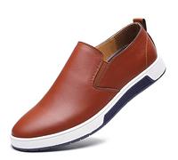 HJUGHPN Formal Shoes For Men Men Leather Loafer Shoes Slip On Men's Casual Shoes For Men Moccasins Brand Loafers Leisure(Brown,8)