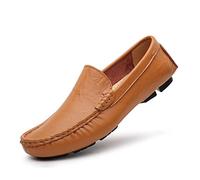 HJUGHPN Formal Shoes For Men Men Leather Shoes Cow Casual Slip On Driving Soft Moccasin Man(Yellow,14)