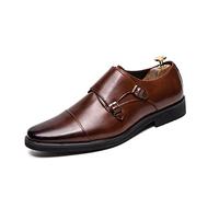 HJUGHPN Formal Shoes For Men Slip On Men Dress Shoes Classic Leather Oxfords For Wedding Party Business Flat Shoes Mens Loafers Designer Formal(Brown,13)