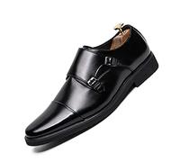 HJUGHPN Formal Shoes For Men Slip On Men Dress Shoes Classic Leather Oxfords For Wedding Party Business Flat Shoes Mens Loafers Designer Formal(Schwarz,13)