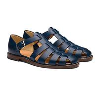 HJUGHPN Sandals Men Men Sandals Summer Leather Fashion Trend Slipper Men Non-slip Casual Protect Men Summer Shoes Plus Size(Navy blue,7.5 UK)