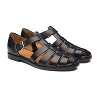 HJUGHPN Sandals Men Men Sandals Summer Leather Fashion Trend Slipper Men Non-slip Casual Protect Men Summer Shoes Plus Size(Schwarz,48)