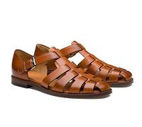 HJUGHPN Sandals Men Men Sandals Summer Leather Fashion Trend Slipper Men Non-slip Casual Protect Men Summer Shoes Plus Size(Brown,7.5 UK)