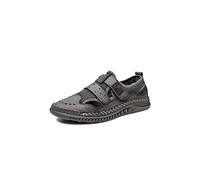 HJUGHPN Sandals Men Summer Men Sandals Handmade Mesh Sneakers Casual Breathable Men Shoes Outdoor Walking Comfortable Men Sandals(Gray,7)