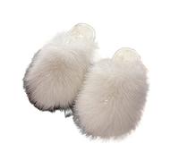 HJUGHPN Womens Slippers Women Fuzzy Warm Slippers Fluffy Slides Flat Comfortable Home Shoes Plus Size(5.5 UK)