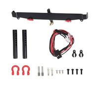 hjuink Rc Car Bull Bars Compatible With SCX10 II 90046 RC Crawler Car Part Metal Rear Bumper With Lights Upgrade Accessories