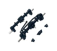 hjuink RC car front rear axle Compatible With WPL C14 C24 C34 C44 C54 C64 C74 B14 B24 1/16 RC Car Upgrade Modification Parts Metal Front Rear Door Bridges(Black)
