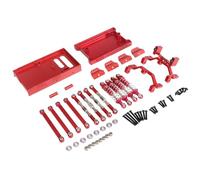 hjuink RC Cars Crawler Parts Compatible With MN For MN98 For MN99s 1/12 Remote Control Car Metal Upgrade Accessories Parts Front And Rear Compartment Pull Rod Set(Red)