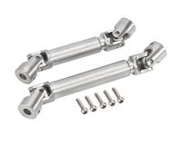 hjuink RC Cars Drive shafts Compatible With Axial For SCX24 For JLU C10 For Bronco Base Camp 1/24 RC Crawler Car Parts 2PCS Stainless Steel Center Drive Shaft(Silver)