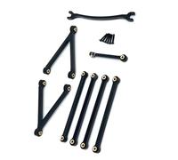 hjuink RC Links Linkage Compatible With FMS FCX24M For Camel For Cup 1/24 RC Crawler Car Upgrade Parts Metal For Chassis Links Pull Rods And Steering Rods Set(Black)
