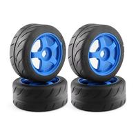 hjuink Remote Control Car Tire Compatible With Arrma For Infraction For Limitless For Felony 1/7 RC Car Parts 4pcs 5-Spoke 100x42mm 42/100 Tire Tyre 17mm Wheel Hex(Blue)