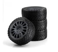 hjuink Remote Control Car Tire Compatible With TAMIYA WRC C3 1/10 RC Car Upgrade Parts Replacement Accessories 4pcs 67mm For Rally Tire With Wheel Rim(Grey)