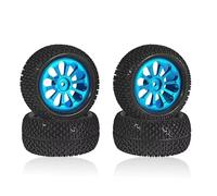 hjuink Remote Control Car Tire Compatible With Wltoys 144001 124019 A959 For SCY 16101 For MJX 14209 16207 For JJRC Q130A RC Car Parts 4Pcs 72mm Wheel Rim Tire Tyre(Blue)