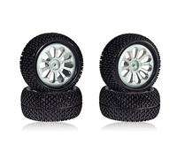 hjuink Remote Control Car Tire Compatible With Wltoys 144001 124019 A959 For SCY 16101 For MJX 14209 16207 For JJRC Q130A RC Car Parts 4Pcs 72mm Wheel Rim Tire Tyre(Silver)