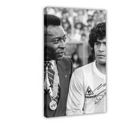 HJUKKM Pele Diego Maradona Soccer Goats Signed Photo Autograph Print Poster Canvas Poster Wall Art Decor Print Picture Paintings for Living Room Bedroom Decoration 20x30inch(50x75cm)
