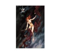 HJUKKM The Witches Sabbath by Luis Ricardo Falero Canvas Poster Wall Art Decor Print Picture Paintings for Living Room Bedroom Decoration 20x30inch(50x75cm)