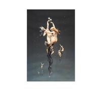HJUKKM Twin Stars Poster - Witches' Sabbath by Luis Ricardo Falero Canvas Poster Wall Art Decor Print Picture Paintings for Living Room Bedroom Decoration 08x12inch(20x30cm)