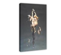 HJUKKM Twin Stars Poster - Witches' Sabbath by Luis Ricardo Falero Canvas Poster Wall Art Decor Print Picture Paintings for Living Room Bedroom Decoration 24x36inch(60x90cm)