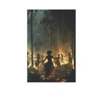 HJUKKM Witchcraft Sabbath Dance Art Print Canvas Poster Wall Art Decor Print Picture Paintings for Living Room Bedroom Decoration 12x18inch(30x45cm)
