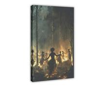 HJUKKM Witchcraft Sabbath Dance Art Print Canvas Poster Wall Art Decor Print Picture Paintings for Living Room Bedroom Decoration 12x18inch(30x45cm)
