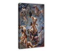 HJUKKM Witches Going To Their Sabbath Canvas Poster Wall Art Decor Print Picture Paintings for Living Room Bedroom Decoration 16x24inch(40x60cm)
