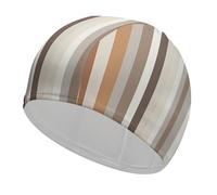 HJUL Swim Caps for Women Fabric Swimming Cap Brown and Gray Swim Hat Comfy Bathing Cap Keeps Hair Clean Breathable Soft Non-Slip Swimming Hat for Long and Short Hair, style-3