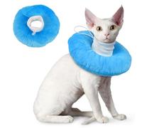 Hjumarayan Cat Cones to Stop Licking, Cat Recovery Collar, Soft Donut Collar, Adjustable Kitten Doughnut Collars, Elizabethan Collars for Cats, Blue S
