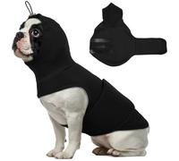 Hjumarayan Dog Jumper - Anxiety Coats for Dogs, Stretchy Calming Jacket with Happy Hoodie, Anxiety Vest Comfy Dog Calming Jacket for Firework, Thunder, Sirens (Black S)