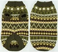 Hjumarayan Dog Jumper for Small to Large Dogs - Boho Knitted Winter Sweater with Harness Hole, Thick Warm Stretchy Pet Clothes for Cold Weather, Jewel Green XS